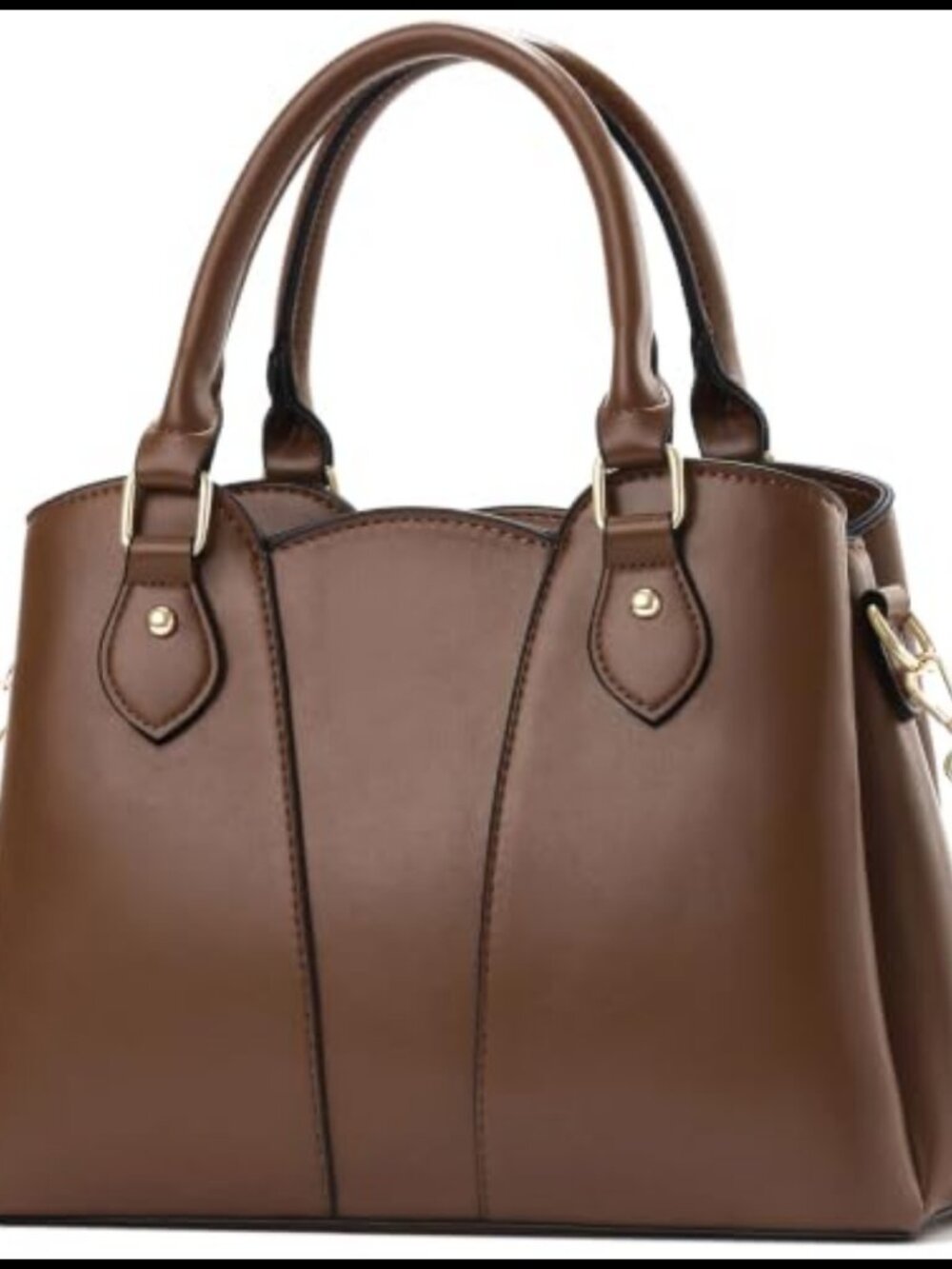 Vegan Leather Crossbody Purse Tote Satchel with Zipper Strap